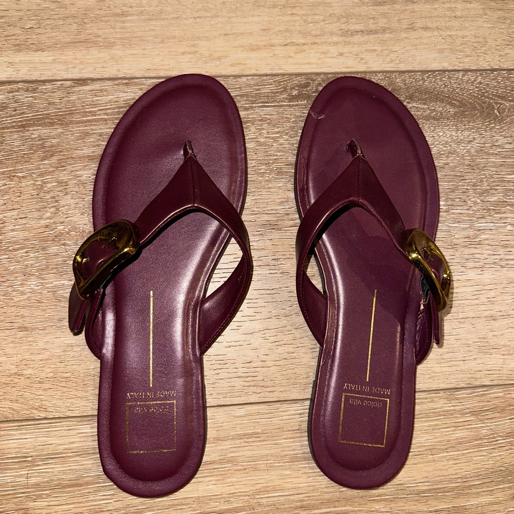 DOLCE VITA ROSSA SANDALS BURGUNDY LEATHER